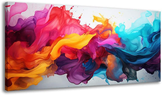 BYXART Abstract Canvas Wall Art for Living Room Colorful Artwork For Bedroom Fantasy Painting Multicolor Prints Picture for Bathroom Home Office Decoration 40L x 20W