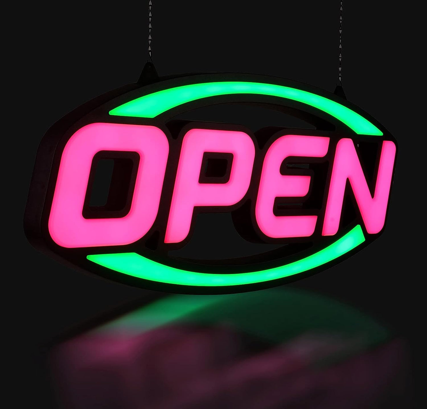 GreenCube 2025 Model 32" X 16" Open Sign - Ultra Bright Extra Jumbo LED Neon Large Open Sign - Remote Controlled - Get Your Business Seen Day or Night