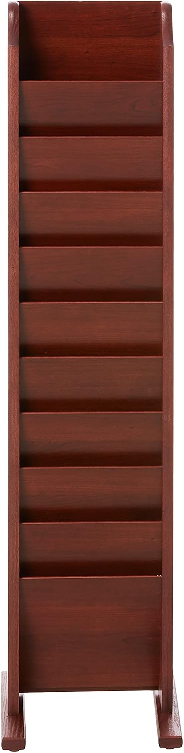 Wooden Mallet 10-Pocket Cascade Free-Standing Magazine Rack, Mahogany