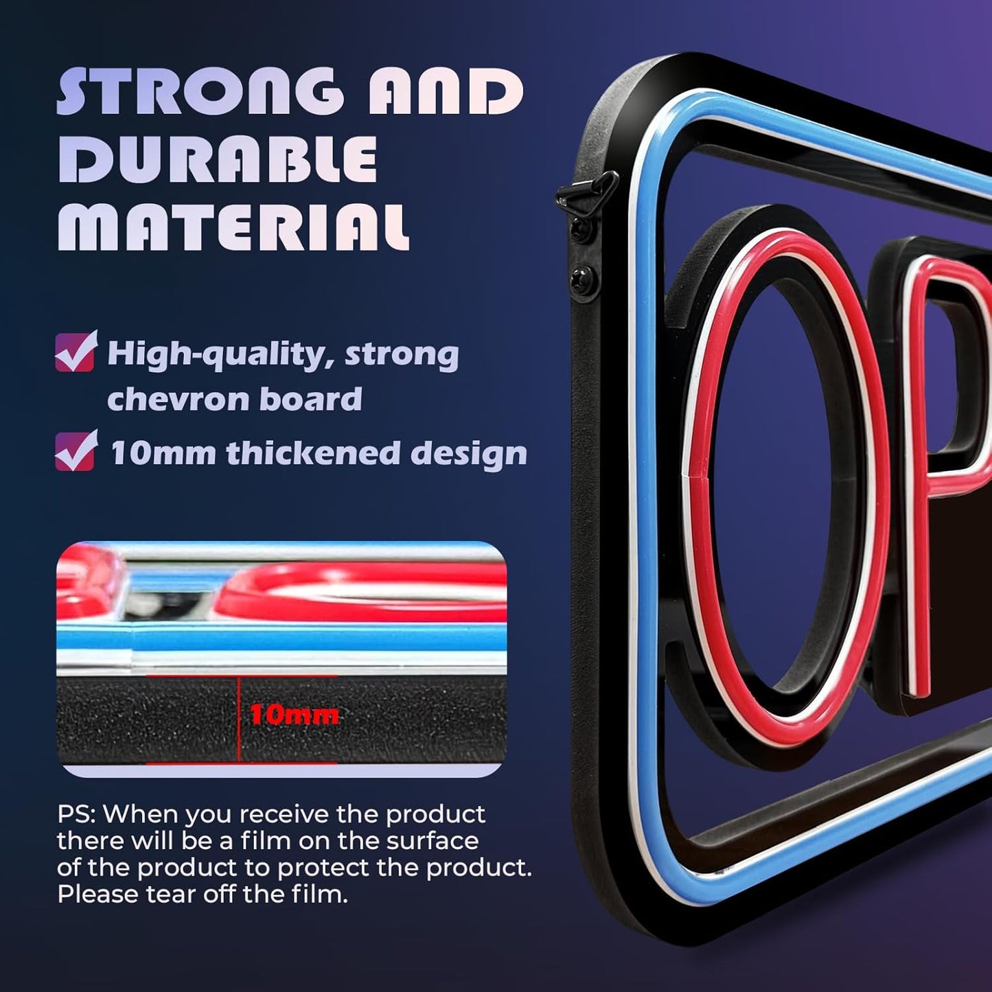 Open Signs for business, 24" x 12" Ultra Bright LED Open Sign, 10 Flashing Modes and 10 Adjustable Brightness Levels, Neon Open Sign with Remote and 12V Power Adaptor for Bar, Store, Salon