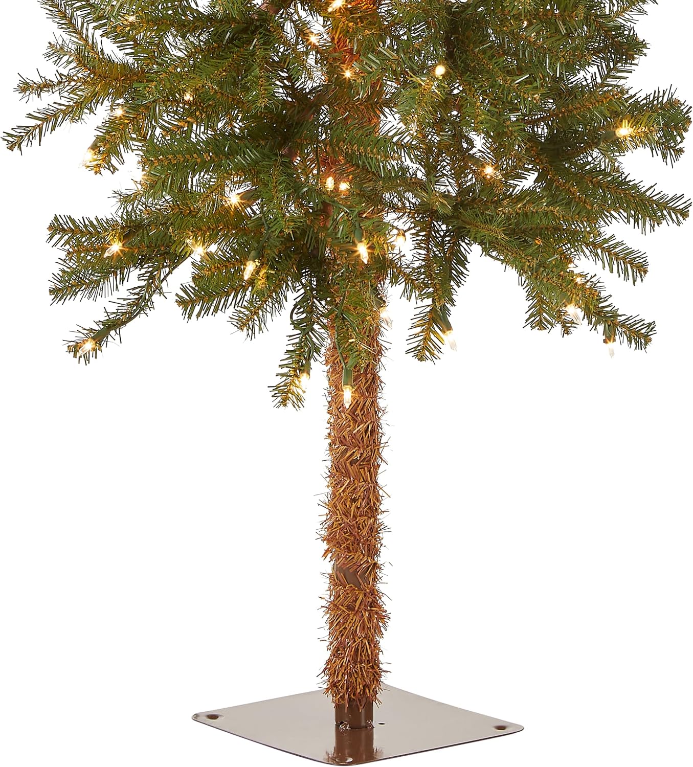 National Tree Company lit Artificial Christmas Tree Includes Pre-strung White Lights and Stand, Hickory Cedar Slim-5 ft