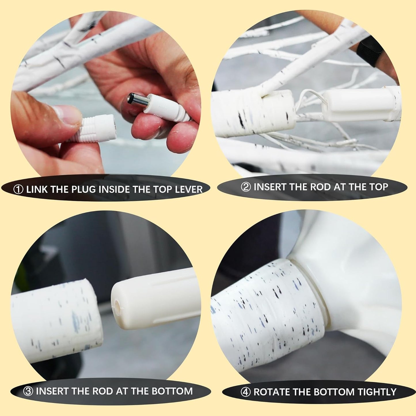 TW SHINE 144 LED Lighted Birch Tree, 6 FT Pre-lit Artificial Christmas Trees for Thanksgiving Christmas Decorations Indoor Home Bedroom Outdoor Festival Wedding Party, Warm White