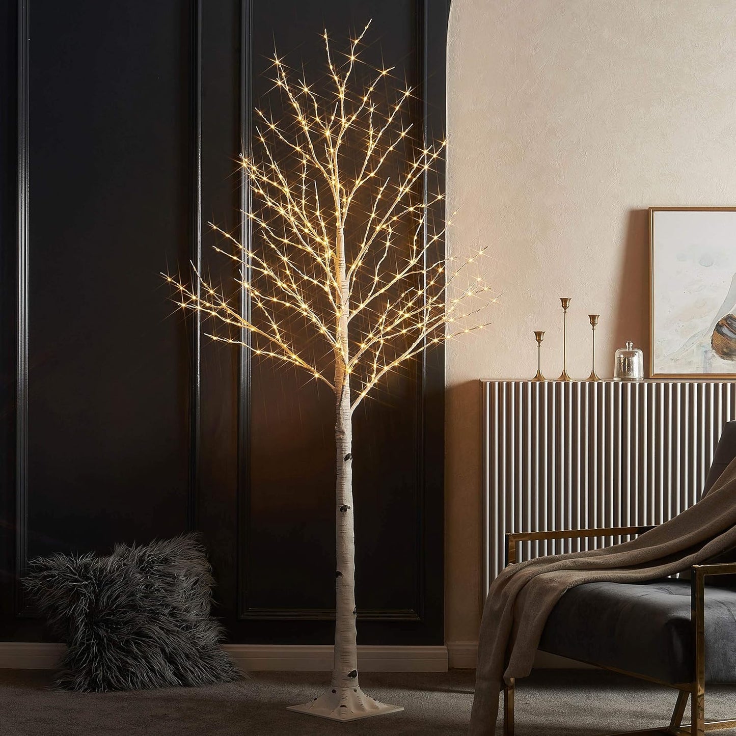 LITBLOOM Lighted Birch Twig Tree with Fairy Lights 4FT 200 LED Lights for Indoor Outdoor Home Christmas Holiday Decoration